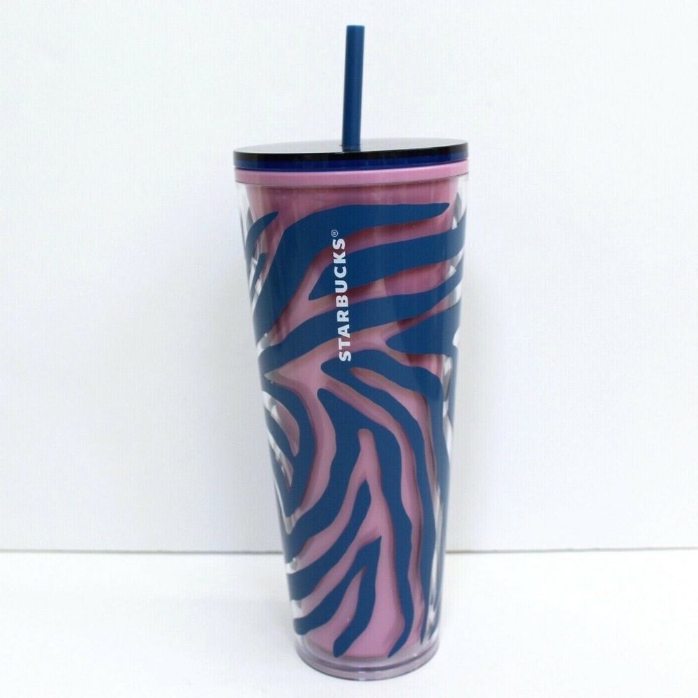 Starbucks Summer 2021 Zebra Stripes Acrylic Cold Cup Tumbler 24 oz